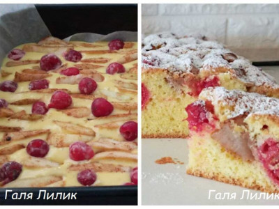 Швидкий пиріг з фруктами і ягодами