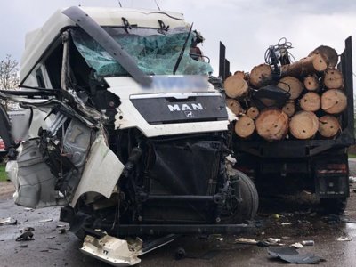 Постраждали водії та 14-річний хлопець: подробиці аварії на Волині, де зіткнулися вантажівка та лісовоз (Фото)