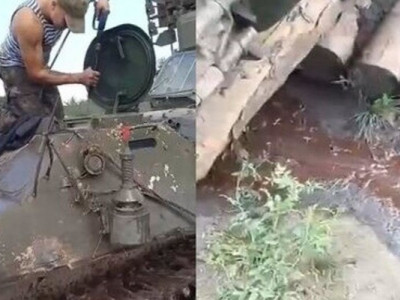 Окупанти вимивають кров та рештки своїх ліквідованих поплічників із бронемашини
