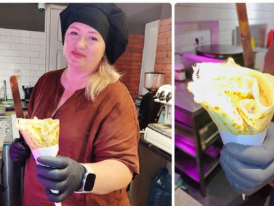 “Випічка — запах дому та затишку”. Переселенці з Луганщини у центрі Львова готують млинці: історія підприємців