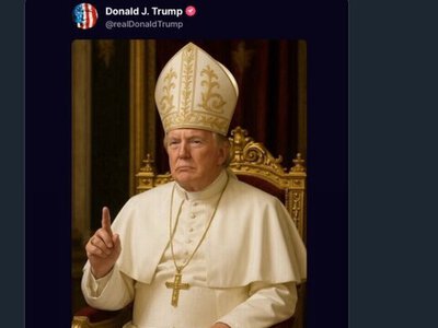 Католицька спільнота обурилася через публікацію Трампом себе в образі папи Римського