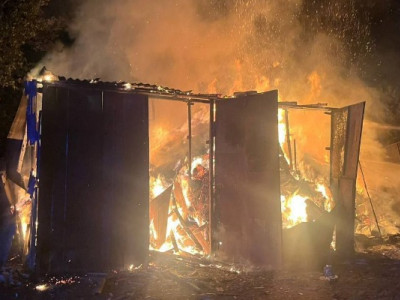 Нічна атака шахедів: у Кременчуцькому районі виникла пожежа