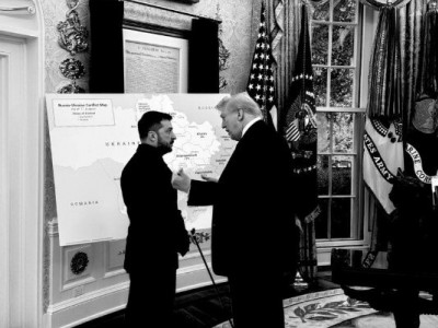 Білий дім опублікував фото Трампа й Зеленського біля мапи з окупованими територіями. Що саме на цій карті