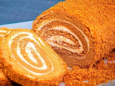 Рулет Медовик з ніжним кремом, який виходить ідеальним з першого разу!