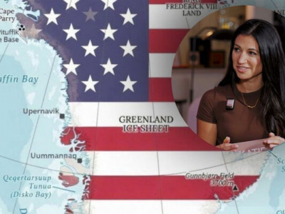 Неоднозначний натяк на анексію: дружина радника Трампа виклала мапу Гренландії із прапором США