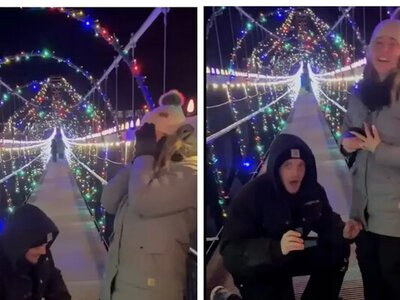 Чоловік поборов страх висоти, щоб освідчитися на мосту, але впустив обручку в прірву