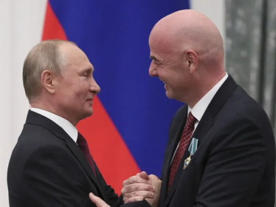 Президент ФІФА Інфантіно потрапив до бази Миротворець через заклики повернути рф у футбол