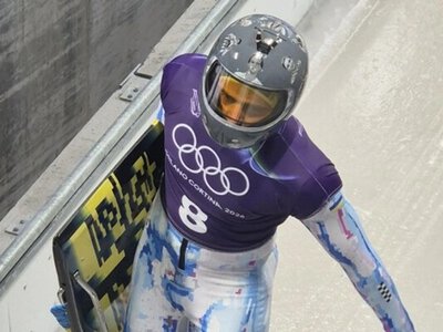 Олімпіада-2026: скелетоніст Гераскевич попри заборону МОК вийшов на тренування у шоломі пам’яті