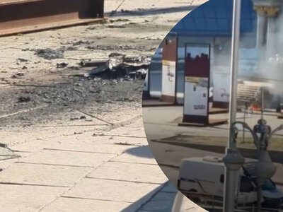 Уламки БпЛА впали прямо під Монумент Незалежності: в мережі показали відео