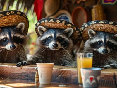 Троє єнотів викрали у жінки замовлену у ресторані мексиканську їжу