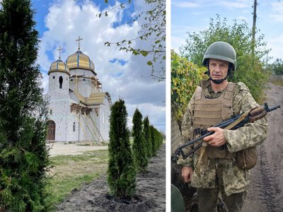 У Велимчі заклали алею туй біля храму: саджанці виростив військовий із Датиня
