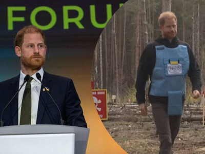 Наслідує приклад матері: принц Гаррі пройшовся розмінованим полем на Київщині