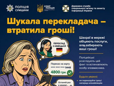 На Охтирщині жінка стала жертвою шахраїв