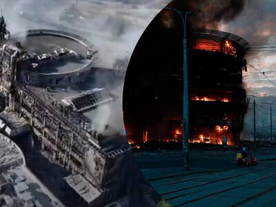 Як зараз виглядає знищений вщент ТЦ у Києві: рятувальники показали відео з дрона