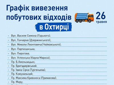 У приватному секторі Охтирки комунальники вивозять сміття: список на 26 травня