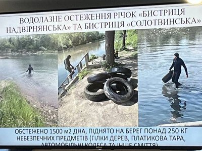 Колеса, арматура і пляшки: з міських водойм у Франківську дістали понад 300 кг сміття перед купальним сезоном
