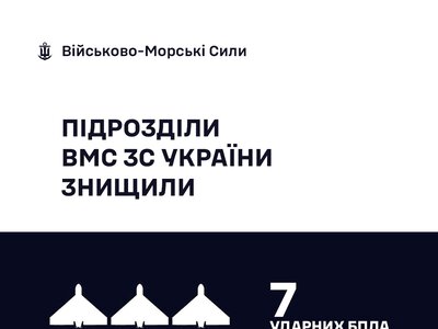 Українські моряки минулої доби знищили 7 російських «шахедів»