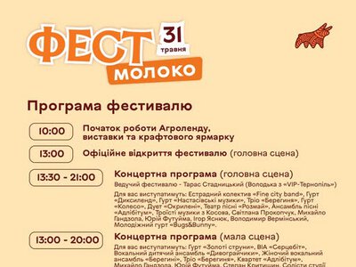Молочна подія для всієї родини вже завтра — Національний фестиваль Фест Молоко 2026 у Агроленді