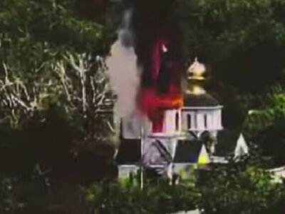 На Донеччині окупанти спалили храм, який вже руйнували у 1930-х роках – відео