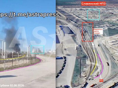 У Росії поскаржилися на атаку дронів та пожежі на НПЗ