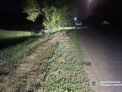 На Золотоніщині авто злетіло з дороги у кювет і врізалось у дерево