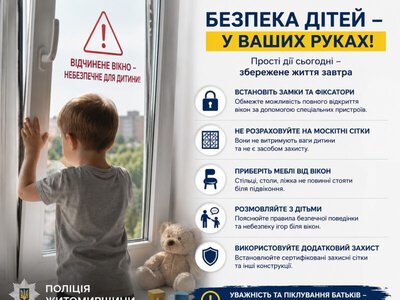 Поліція Житомирщини закликає батьків подбати про безпеку малечі