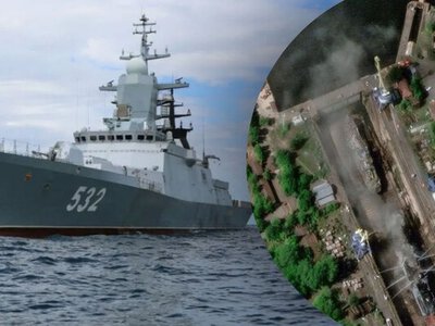 Підбитий корвет Бойкий не можуть загасити: який вигляд він має із супутника