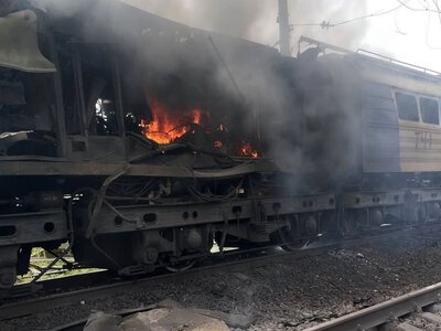 Російський дрон влучив в електровоз у Запоріжжі