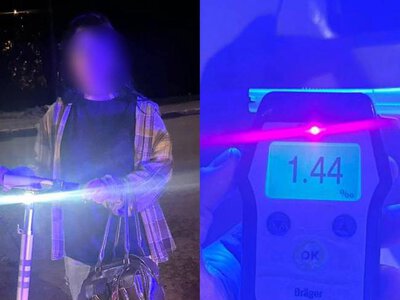 Під час комендантської години в Рівному зупинили п`яну водійку електросамоката