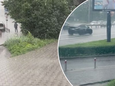 Затоплені вулиці та град: Київ накрила потужна негода