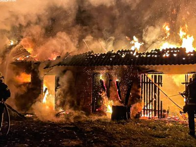 У селі Бабичі горіла цегляна господарська будівля