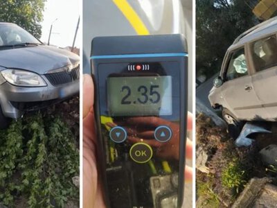 У Луцьку п’янючий підліток на «Шкоді» влетів у бордюр