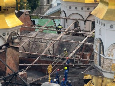 Більше доби у Києво-Печерській лаврі тривають аварійно-відновлювальні роботи після російської атаки