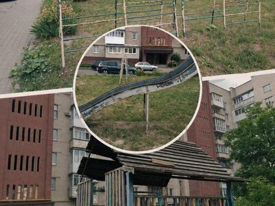 У дворі луцької багатоповерхівки поскаржилися на аварійний дитячий майданчик