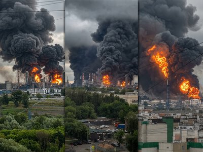 москва палає: далекобійними санкціями уражено московський НПЗ у Капотні