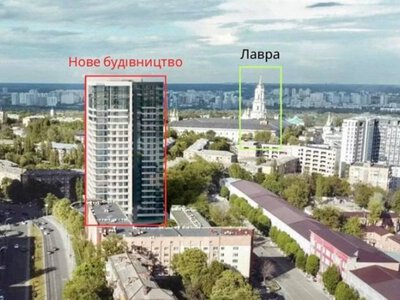 У КМДА заявили, що не дозволяли будувати 80-метрову будівлю в районі Лаври