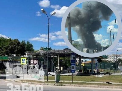 Удар шахеда по АЗС у Запоріжжі: спалахнула пожежа,  є поранені (фото, відео)