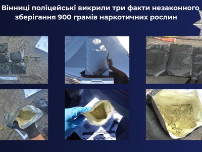 У Вінниці затримали трьох осіб із майже кілограмом наркотичних речовин