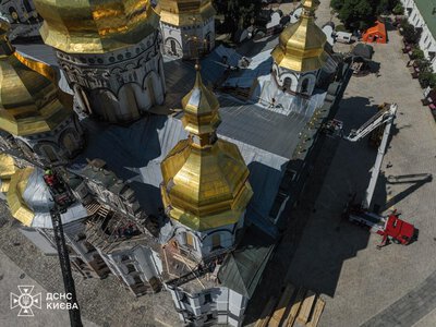 Роботи по консервації пошкодженого внаслідок удару РФ Успенського собору завершено