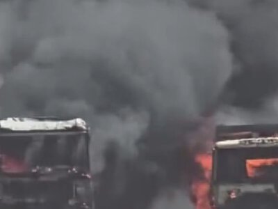 “Фаєр-шоу за 17 км від Донецька”. Нацгвардійці з бригади “Спартан” одним ударом знищили бензовоз і вантажівку росіян
