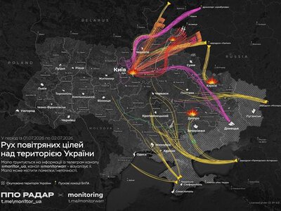 Наймасовіша атака за останній час: росія запустила по Україні 570 цілей - 74 ракети та 496 дронів, — ПС