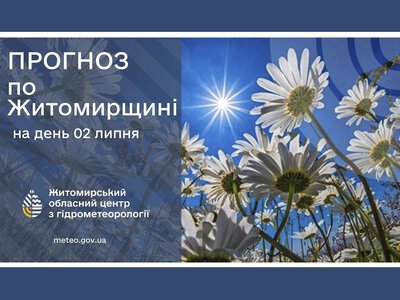 Сьогодні на Житомирщині спекотна погода! Але ввечері місцями короткочасний дощ