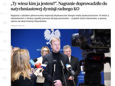 У Польщі звільнили радника після конфлікту з українським таксистом