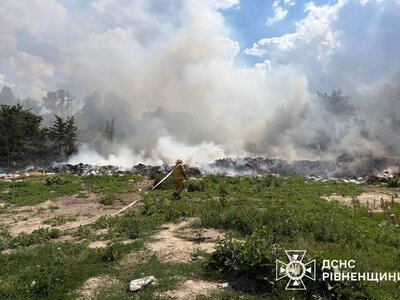 На Рівненщині ліквідували три загоряння на відкритих територіях, найбільше — на стихійному сміттєзвалищі