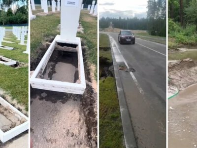 Злива пошкодила Національне військове меморіальне кладовище під Києвом