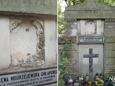 На цвинтарі у Кракові, де сплюндрували поховання Богдана Лепкого, знищили ще одну могилу