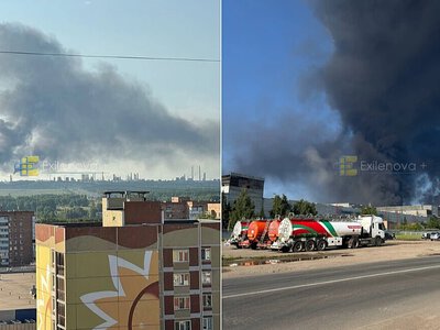 У Росії після нічної атаки горіли НПЗ, промзона та військовий аеродром