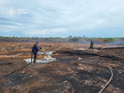 Триває гасіння масштабної пожежі на торфовищі біля Тойкута