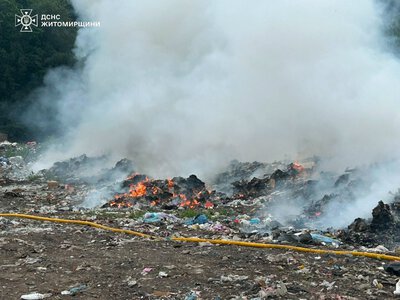 Вчора на Житомирщині загасили чотири пожежі на відкритих територіях та загоряння сміття