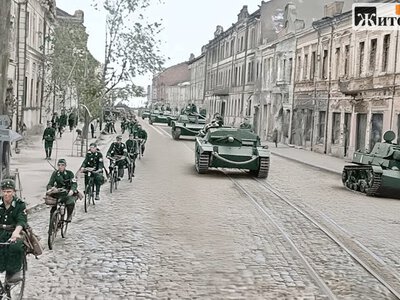 Житомир у липні 1941 року: німецька колона рухалася Великою Бердичівською до центру міста